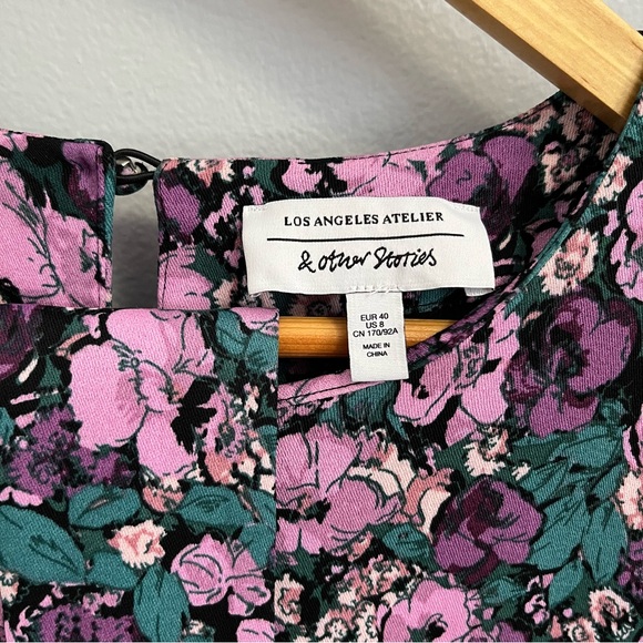 Brand new & Other Stories Lavender Turquoise Floral Mini Dress - Picture 10 of 15